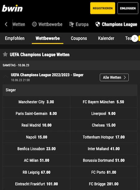 champions league bwin|quoten cl.